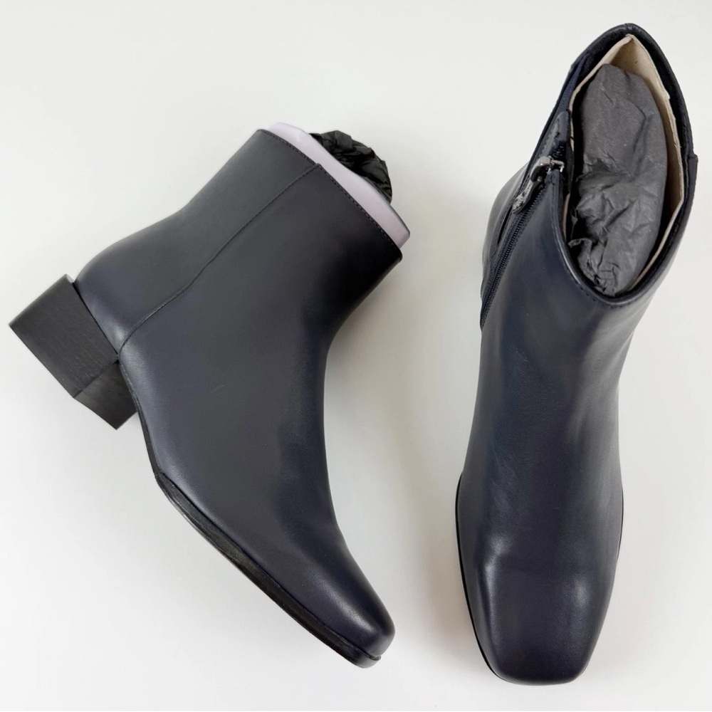 Easy Spirit Sidney eFlex Square Toe Booties Womens 7.5M Dark Blue Heeled NEW